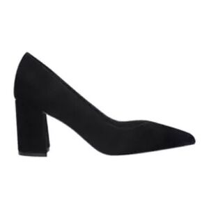 Marc Fisher Caitlin Black Suede Leather Pointed Toe Block Heel Pumps 9.5M
